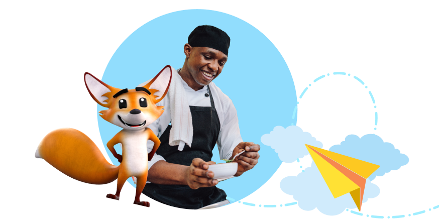 chef cooking and Strider, the k12 fox